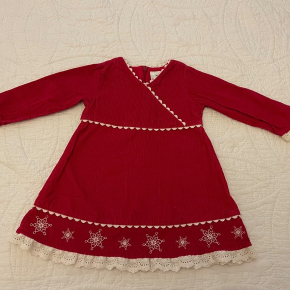 Hanna Andersson Red Corduroy Snowflake Dress - Picture 10 of 12